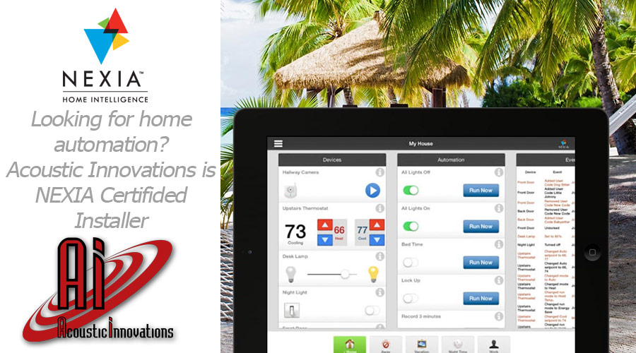 Looking for home automation? Acoustic Innovations is a NEXIA certified installer!